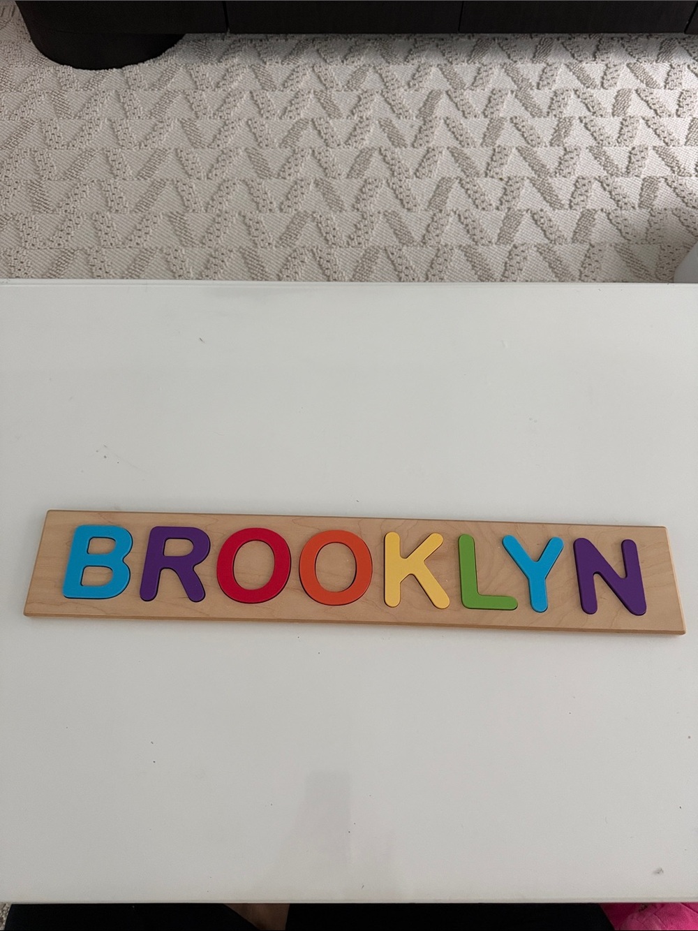 Kids Wooden Name Puzzle - 'BROOKLYN' Multicolor Letters